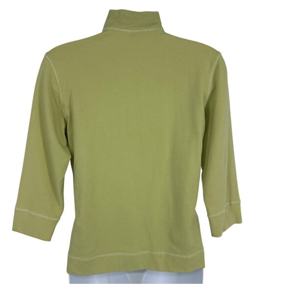 Tommy Bahama Green Embroidered Floral Full-Zip 3/4 Sleeve Jacket Size S - Picture 4 of 8